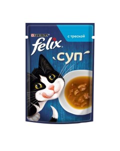 Влажный корм Суп с треской для кошек 48 г Felix