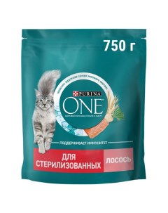 Сухой корм Purinа One для стерилизованных кошек лосось пшеница 750 г Purina