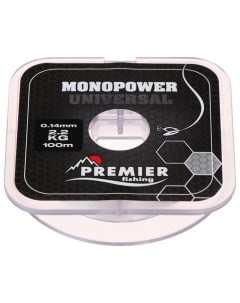 Леска Preмier fishing MONOPOWER Universal диаметр 0 14 мм тест 2 2 кг 100 м прозрачная Premier fishing