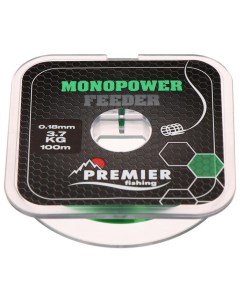 Леска Preмier fishing MONOPOWER Feeder, диаметр 0.18 мм, тест 3.7 кг, 100 м, зелёная Premier fishing