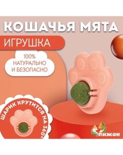 Игрушка для кошек с кошачьей мятой "Лапа", 8,5 см, розовая Пижон