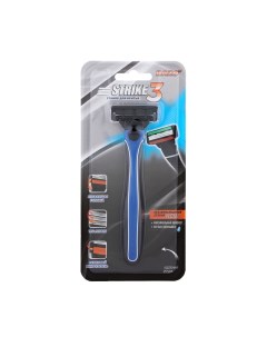 Мужской станок для бритья Strike + 2 касееты с 3 лезвиями, совместим с Gillette Mach3 Razo