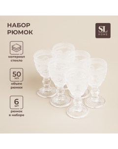 Набор рюмок стеклянный SL Home Ларго 50 мл 5 10 5 см цвет прозрачный Sima-land home