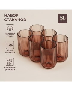 Набор стаканов стеклянный SL Home Модерн 400 мл 8 13 см цвет розовый Sima-land home