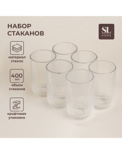 Набор стаканов стеклянный SL Home Модерн 400 мл 8 13 см цвет прозрачный Sima-land home