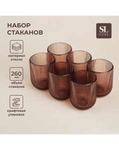 Набор стаканов стеклянный SL Home Модерн 260 мл 7 5 9 5 см цвет розовый Sima-land home