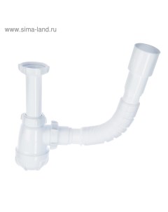 Сифон для мойки, 1 1/2"х40 мм, без выпуска, с гибкой трубой 40х40/50 мм Aquant