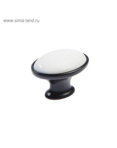 Ручка кнопка РК023BL LIGHT чёрная с белой вставкой Tundra