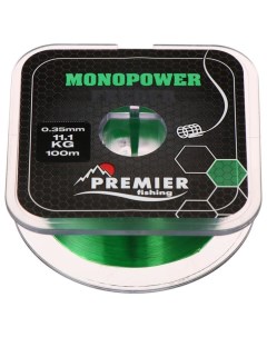 Леска Preмier fishing MONOPOWER Feeder, диаметр 0.35 мм, тест 11.1 кг, 100 м, зелёная Premier fishing