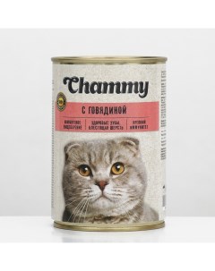 Влажный корм для кошек, говядина в соусе, ж/б, 415 г Chammy