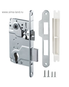 Замок врезной LH 25-50 CP BOX, под ц/м,1 ригель+защёлка, о/п, цвет хром Armadillo