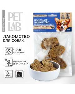 Лакомство для собак натуральное PetLab Крекеры из трески с семенами льна 40 г Pet lab