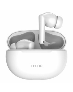 Наушники Tecno Buds 3, беспроводные, TWS, вакуумные, BT 5.3, 37/500 мАч, микрофон, белые