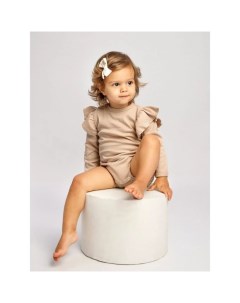 Боди детское с длинным рукавом и рюшами Fashion, рост 68 см, цвет бежевый Amarobaby