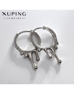 Серьги металл капли вдохновение цвет серебро Xuping