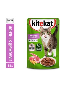 Влажный корм для кошек, ягнёнок, 85 г Kitekat