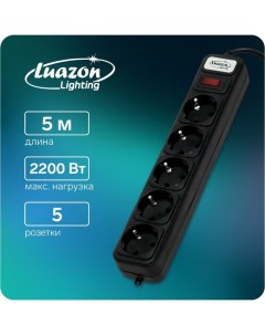 Сетевой фильтр 5 розеток 5 м 2200 Вт 3 х 0 75 мм2 10 А 220 В черный Luazon lighting