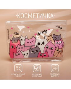 Косметичка из прозрачного PVC 21 х2 х14 см Котики Nazamok