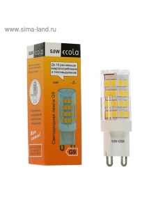 Лампа светодиодная Corn Micro, G9, 5 Вт, 4200 K, 320°, 50x15 мм, дневной белый Ecola