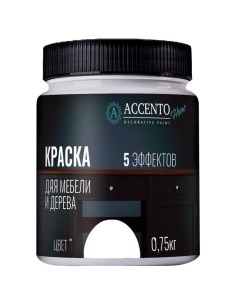 Краска для мебели и дерева Арктический белый полуглянцевая 0 75 кг Accento home