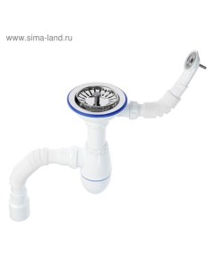 Сифон для мойки B426P, 3 1/2"х40 мм, круг.перелив, пласт.ручка, с гофрой 40/50 мм Unicorn