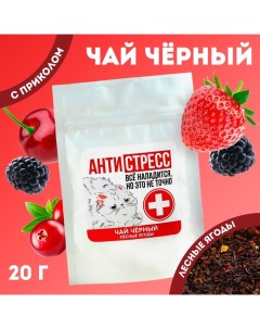 Чай чёрный Антистресс вкус лесные ягоды 20 г Фабрика счастья