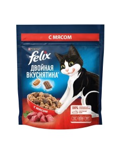 Сухой корм Двойная вкуснятина для кошек мясо 200 г Felix