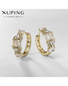 Серьги кольца императрица яркие цвет белый золоте Xuping