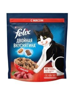 Сухой корм Двойная вкуснятина для кошек мясо 600 г Felix