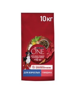 Сухой корм Purinа One medium maxi для взрослых собак говядина рис 10 кг Purina