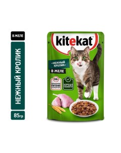 Влажный корм  для кошек, нежный кролик в желе, 85 г Kitekat