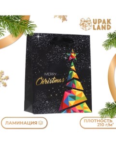 Пакет ламинированный СовременныйMerry Christmas 11 5 х 14 5 х 6 см Upak land