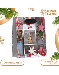 Пакет ламинированный Рождественские игрушки 11 5 х 14 5 х 6 см Upak land