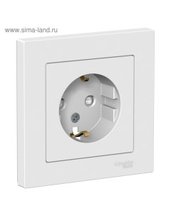 Розетка SE ATLASDESIGN, 16 А, 250 В, встраиваемая, с з/к, шторки, IP20, белая, ATN000144 Schneider electric