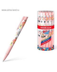 Ручка шариковая автоматическая ColorTouch Flower Cocktail узел 0 7 мм тонкое письмо корпус Soft Touc Erichkrause