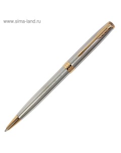 Ручка шариковая Sonnet Core Stainless Steel GT M, корпус серебристый матовый/ золото, чёрные чернила Parker