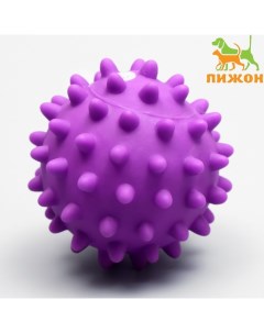 Игрушка пищащая "Колючий шар" для собак, 9 см, фиолетовая Пижон