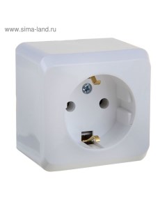 Розетка SE "Этюд", 16 А, 250 В, накладная, с з/к, IP20, белая, PA16-003B Schneider electric