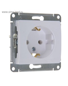 Розетка SE Glossa, 16 А, 250 В, встраиваемая, с з/к, IP20, белая, GSL000143 Schneider electric