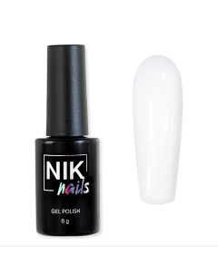 Гель-лак для ногтей белый глянцевый Nik nails