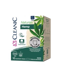 Naturals Organic Cotton Hemp Прокладки гигиенические ночные 10 0 Cleanic