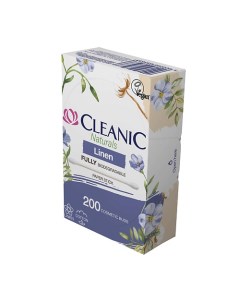 Naturals Linen Ватные палочки гигиенические в бумажной прямоугольной коробке 200.0 Cleanic