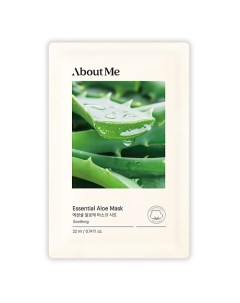 Маска для лица тканевая с алое Essential Aloe Mask About me