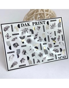 Слайдер-дизайн для ногтей M743 Dak print