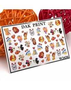 Слайдер дизайн для ногтей W3436 Dak print