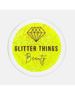 Глиттер Гель Блёстки для глаз лица и тела Желточек Glitter things