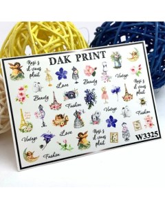 Слайдер-дизайн для ногтей W3325 Dak print