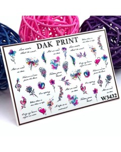 Слайдер-дизайн для ногтей W3432 Dak print