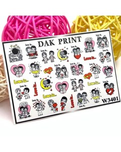 Слайдер-дизайн для ногтей W3401 Dak print