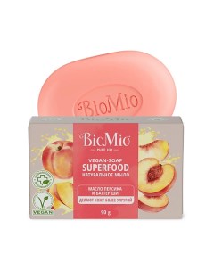 Натуральное мыло с маслом персика и баттером ши Vegan-Soap Superfood Bio mio